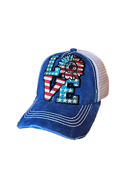 Love Red White and Blue Cap