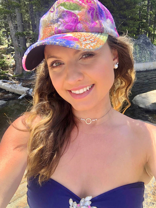 Gold Leaf Cap Multi-Toned Hot Pink