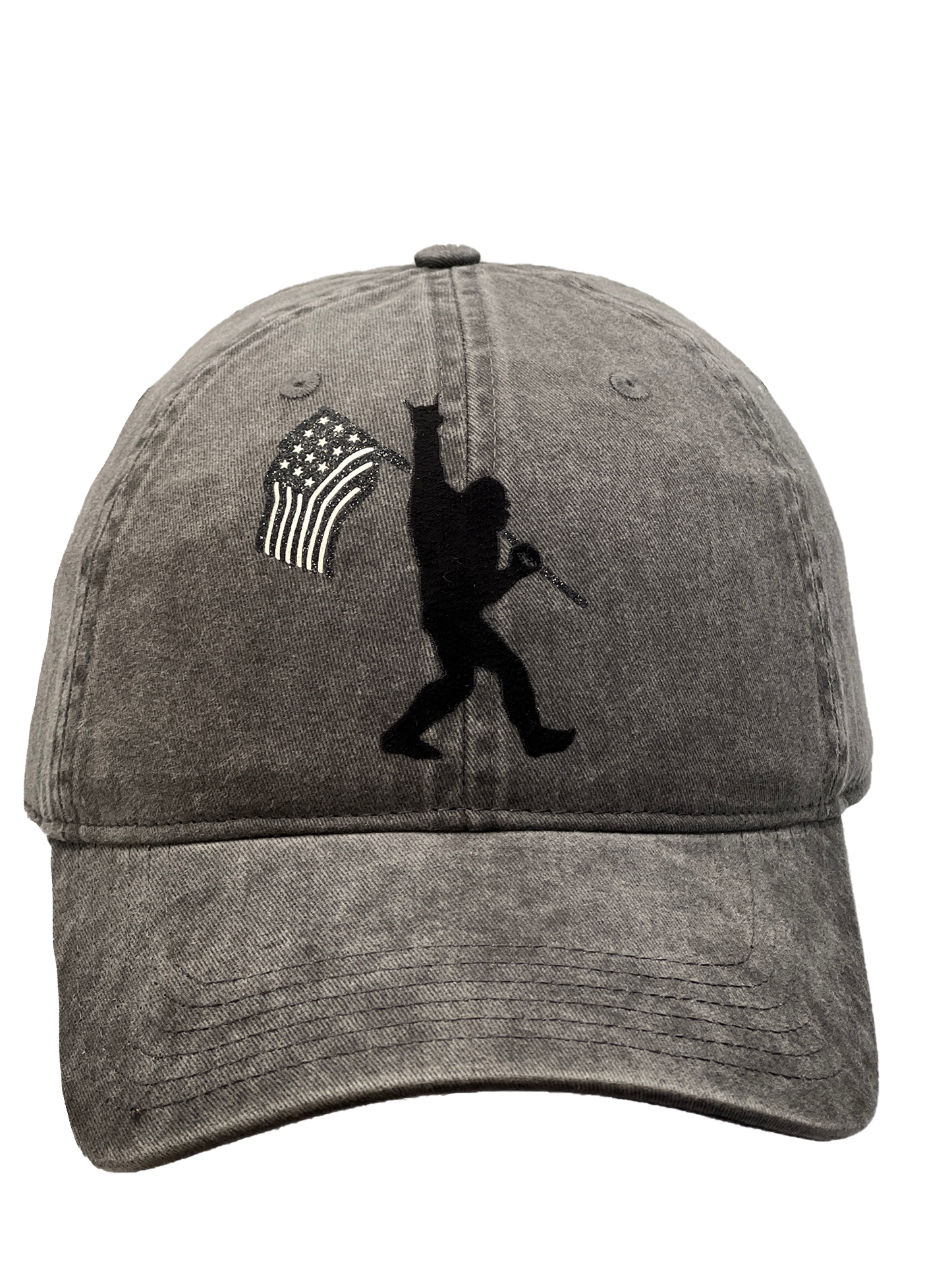 SASQUATCH WITH AMERICAN FLAG CAP