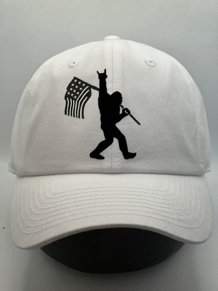 SASQUATCH WITH AMERICAN FLAG CAP