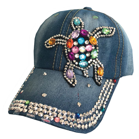 CRYSTALLIZED SEA TURTLE CAP DENIM