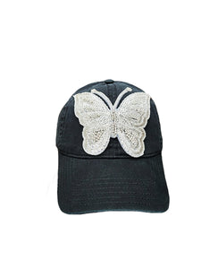 CLEAR CRYSTAL BUTTERFLY CAP