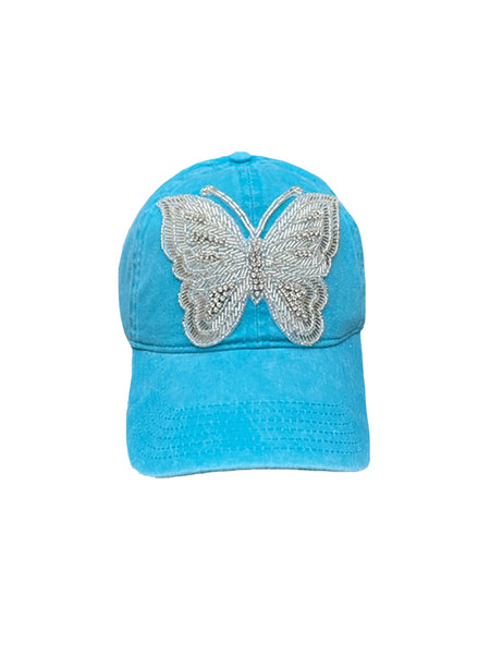 CLEAR CRYSTAL BUTTERFLY CAP