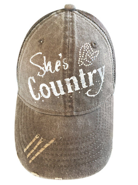 She's Country White Lace Cap