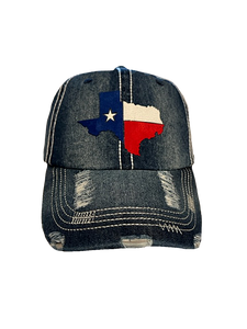 TEXAS STATE WITH STAR CAP