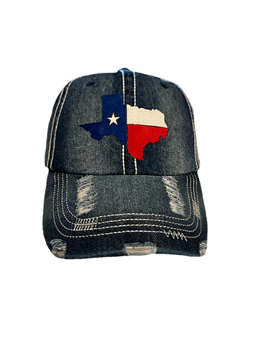 TEXAS STATE WITH STAR CAP
