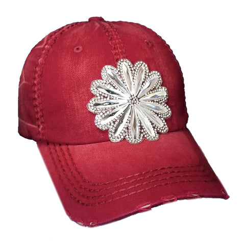 Vintage Crystal Flower Cap