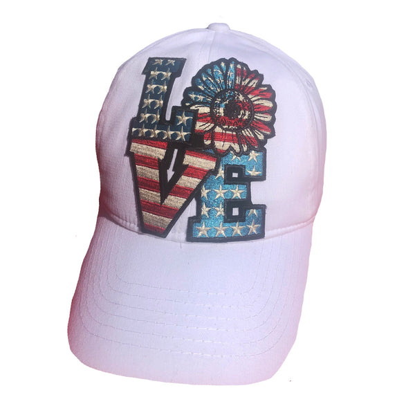 Love Red White and Blue Cap