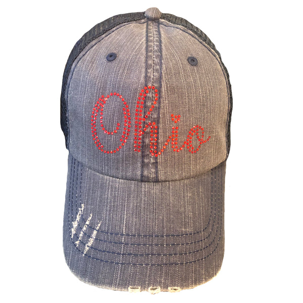 Ohio Red Crystals Mesh Cap